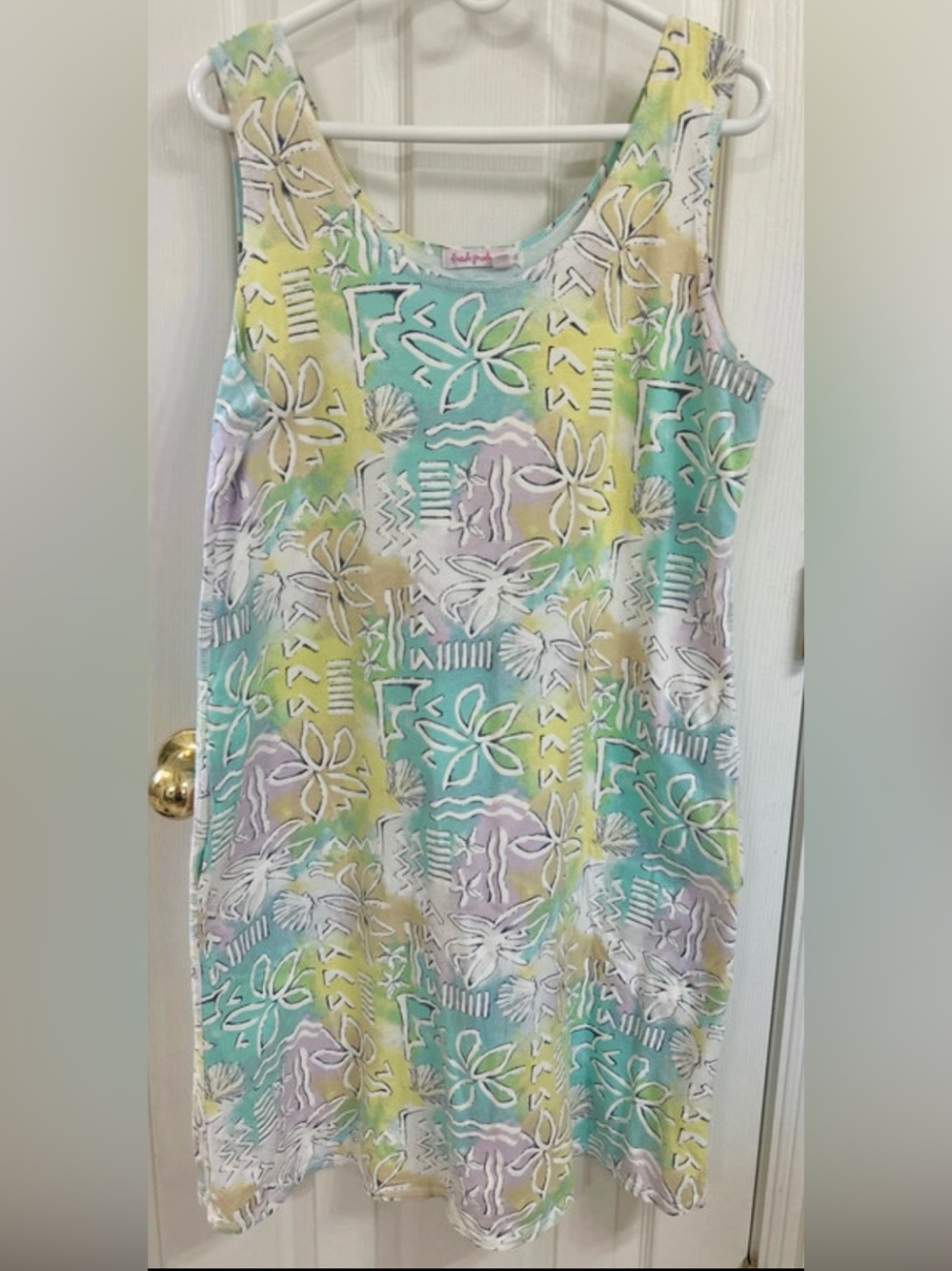 Vintage Fresh Produce Pastel Tank DressMint, Lavender, Yellow, Large